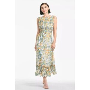 Sachin & Babi Anastasia Midi Sleeveless Smocked Waist Double Bow Back Cutout